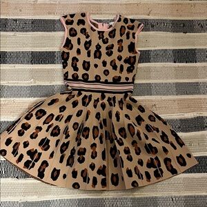 Nev and Lizzie Leopard Print Dress with Pink Accents size 12 youth